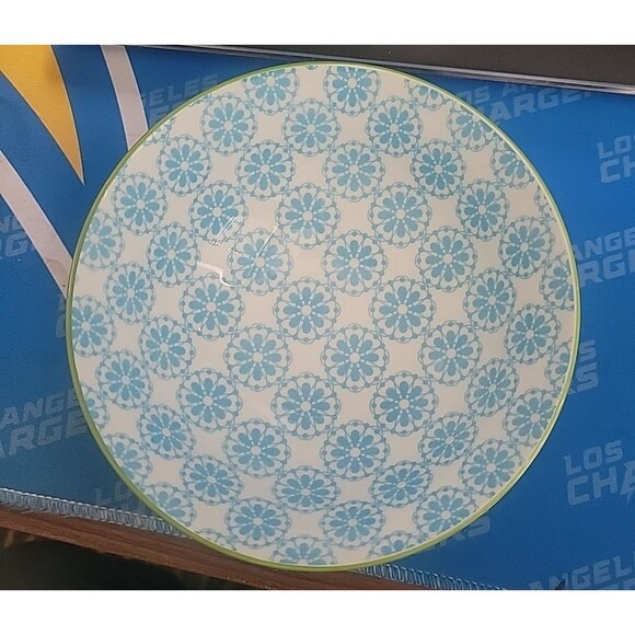 BIA Other - Ooh La La by BIA Stoneware Bowl 6 inches Fruit slice Leaf Blue In And Out  Print